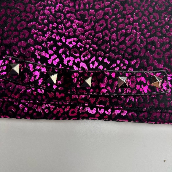 Betsy Johnson Vintage? Y2K Metallic Pinkish Animal Print Envelope Safari Purse - Picture 8 of 14